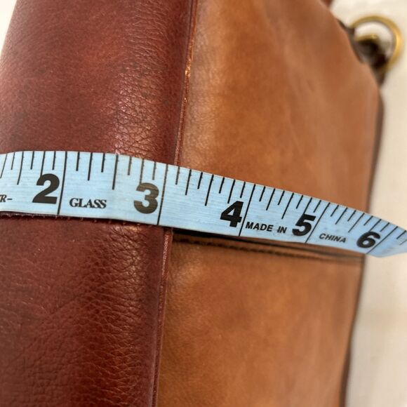 Fossil Crossbody Shoulder Purse Two‎ Tone Brown Lather Bucket Purse - Picture 11 of 15